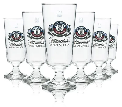 Produktbild von 6x Erdinger Bier Glas 0,3l Tulpe Pokal Kelch Gläser Hefe Weizen Bock Gastro Bar