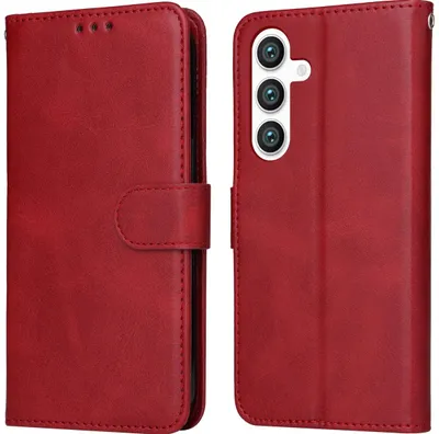 Produktbild von Mobigear Geldbörsen-Handyhülle für Samsung Galaxy S24 – Klapphülle, Rot