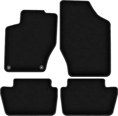 Immagine prodotto di Tappetini in velluto per Citroen C4 II (2010-2018, hatchback, station wagon) neri, set 4 pz, con fissaggi