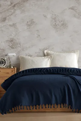 Zdjęcie produktu dla L'Essentiel Linge de Maison, Berlino - Navy, double piqué, navy, 100% RECYCLE Bawełna, 200 x 220 cm