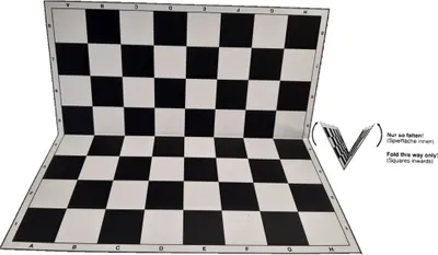 Produktbild von Schachplan faltbar weiss/schwarz, Brettgröße 490 x 490 mm, Feld 55 mm