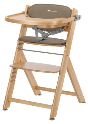 Produktbild von Bebeconfort Timba 2 mit Kissen, Mitwachsender Hochstuhl Baby, Ab 6 Monaten, Bis 110 kg, Ergonomischer Baby & Kinderhochstuhl Holz, Natural Wood+Beige
