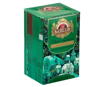 Zdjęcie produktu dla Basilur ORANGE SPICE herbata owocowa POMARAŃCZA CYNAMON bezkofeinowa w saszetkach kopertach - 20x1,8g