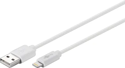 Produktbild von USB 2.0 Adapterkabel, USB-A Stecker > Lightning Stecker (weiß, 1 Meter)