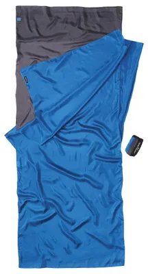 Produktbild von Cocoon TravelSheet Seide Hüttenschlafsack zweifarbig (Wärmeleistung +5,3°C / Max. Körpergröße 190cm / Gewicht 0,16kg) rhino/cornflower