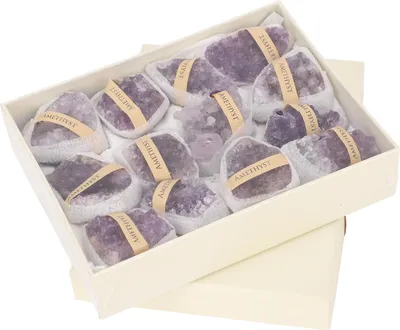 Produktbild von Amethyst-Cluster, rohe Steine in Großmengen, Geodensteine für Yoga, Meditation, Dekoration und Schmuckherstellung