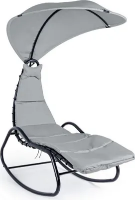 Produktbild von Casa Padrino Luxus Schaukelliege Grau / Anthrazit 80 x 160 x H. 195 cm - Wetterbeständige Gartenliege mit Sonnendach - Moderne Poolliege - Luxus Garten & Terrassen Möbel