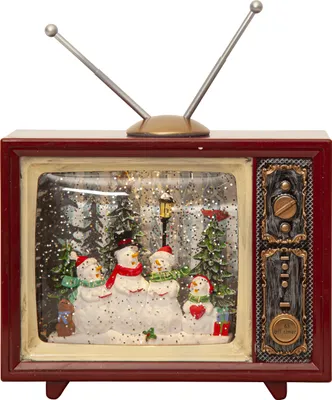 Produktbild von LED Weihnachtsdeko Vinter Retro-Fernseher mit Glitzer + Timer, 19cm