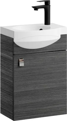 Produktbild von Planetmöbel Waschtischunterschrank Anthrazit 40 cm mit Armatur Schwarz