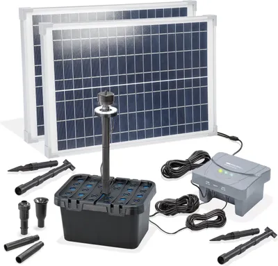 Produktbild von esotec Solar Teichfilterset Profi 50/1400 LED | LiFePo4 Akku Solarmodule 100954