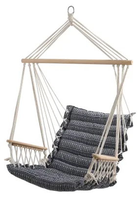 Produktbild von ASS DESIGN Hängesessel MALY-SPEZIAL-INDOOR Hängekorb Schwebesessel Stoffsessel inkl. Armlehnen mit extrem gemütlichem Sitz Kissen 6cm dick (ohne Hängesesselgestell)