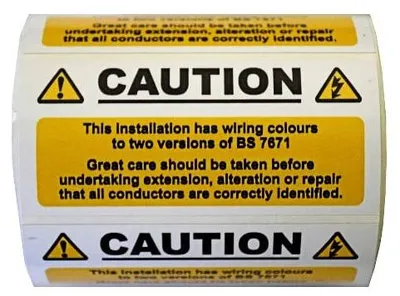 Warnschild – Gemischte Kabelmeldung – Vinyl 100 auf Rolle 75x35