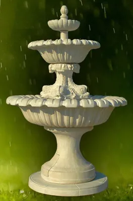 Produktbild von Casa Padrino Jugendstil Springbrunnen Grau Ø 153 x H. 261 cm - Prunkvoller Gartenbrunnen - Gartendeko Brunnen - Barock & Jugendstil Garten Deko Accessoires