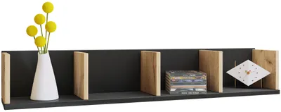 Immagine prodotto di Mensola appesa in legno | Scaffale salvaspazio | Dimensioni: H. 15 x W. 97 x D. 17 cm | Elegante mensola appesa | Scaffale di stoccaggio | Libreria | Tavola da parete - Honsa