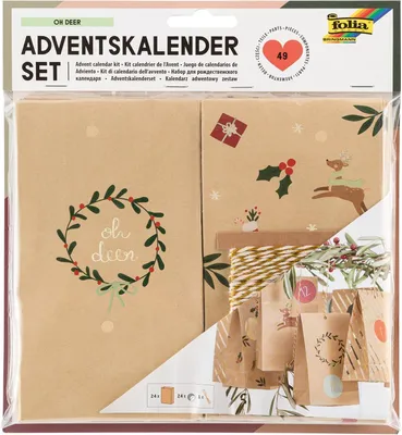 Productafbeelding van Folia 9387 - 49-delig - Adventskalender set OH Deer - DIY knutselset voor het maken