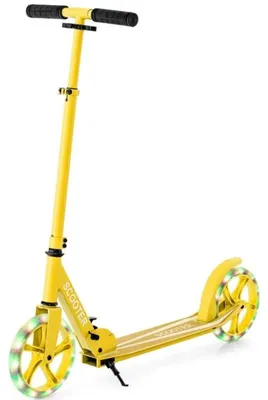 Immagine prodotto di Monopattino pieghevole SP38153YW, con manubrio regolabile in altezza, ruote LED, capacità di carico 100 kg, colore giallo