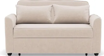 Image de Best Mobilier Ernest - Canapé droit 2 places convertible en velours côtelé , Beige