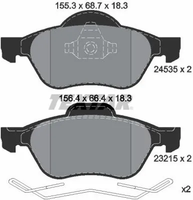 Produktbild von Textar Bremsbeläge vorne für Renault Clio III Megane Scenic II + Coupe Cabrio