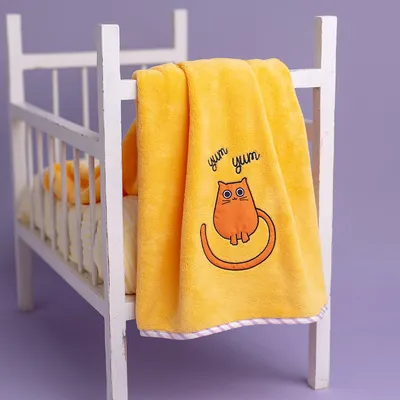 Produktbild von Milk&Moo Tombish Cat Babydecke, Baby Kuscheldecke für Stubenwagen, Tagesdecke, Kleinkind Decke, atmungsaktiv, weich, multifunktional, orange, ab 0 Monate