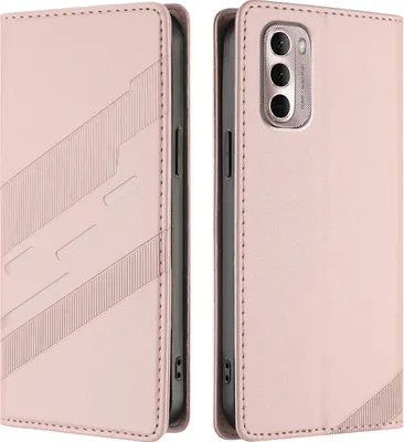 Produktbild von Hülle für Motorola Moto G Stylus 4G 2022, Kunstleder Brieftaschen Handyhülle mit Kartenfach und Standfunktion Pink