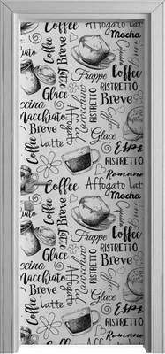 Produktbild von Tür Selbstklebende 80x210 cm Türfolie Türtapete Klebefolie - Bildunterschrift Kaffeemotiv