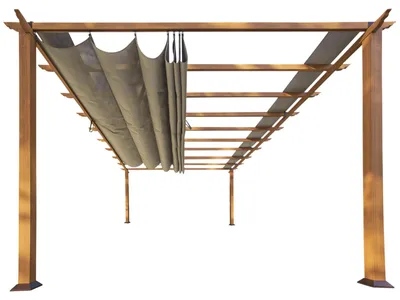 Produktbild von Paragon Outdoor Aluminium Pergola Florenz 1116 Holzoptik hellbraun/braun 350x505x236 cm