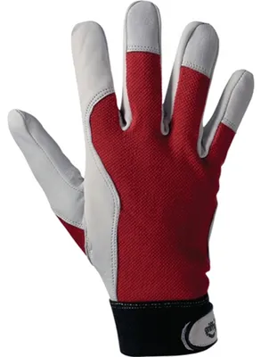 Produktbild von Handschuhe Griffy Gr.10 rot/naturfarben Ziegennappaleder/Interlock auf SB-Karte