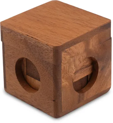Zdjęcie produktu dla Kostka Soma rozmiar M - puzzle 3D - gra logiczna w drewnianym pudełku, długość krawędzi 7 cm