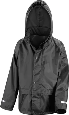 Produktbild von Result Kinder Regenjacke / Regenüberjacke BC2054 (9-10 Jahre) (Schwarz)