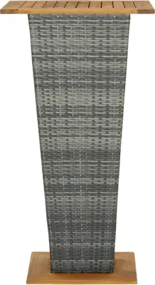 Produktbild von vidaXL Bartisch Grau 60x60x110 cm Poly Rattan und Massivholz Akazie