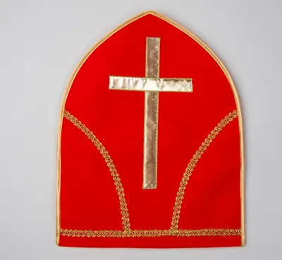 Produktbild von Mitra Bischofsmütze rot Nikolaus Weihnachten Zubehör