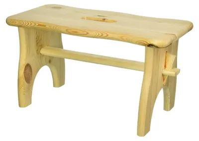 Produktbild von Tritthocker aus Kiefernholz mit praktischem Tragegriff, 38,5 x 19 x 21 cm