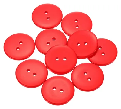 Productafbeelding van Naaiknopen - 10 stuks - 30 mm - 2 gaten - Rond - Rood - Voor kleding en handwerk