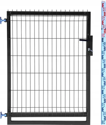 Produktbild von GARTENTOR 130 cm schwarz Einstabmatten 3D RAL9005 Zaun 133 cm Gartentür Zauntor Einzeltor Tür Doppelstabmatten