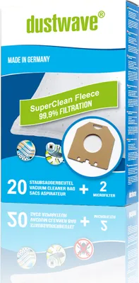 Produktbild von Megapack - 20 Staubfilterbeutel | Filtertüten passend für Expert - 3200 EXP Staubsauger - dustwave® Markenstaubbeutel /  Germany + inkl. Microfilter