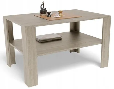 Produktbild von MATKAM Moderner Couchtisch B100 x T68 x H60 cm, Minimalistisches Design für Ihr Zuhause, Hochwertige Verarbeitung, einfache Montage (Sonoma Eiche)