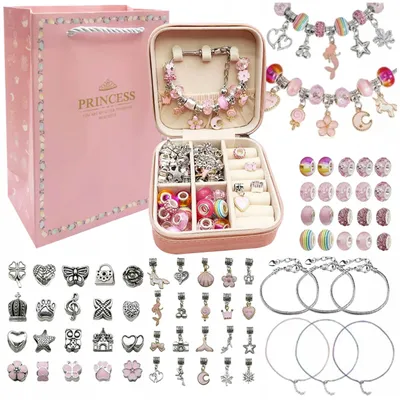 Produktbild von ABC BETTER TOYS® Armbänder Selber Machen 69 Stück - Schmuckherstellungsset - Schmuck Selber Machen Set - Armband Set Selber Machen Geschenke - DIY Set