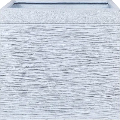 Obrázek produktu pro BELIANI Květináč bílý směs hlíny a vláken 50 x 50 x 46 cm čtvercový tvar odolný proti UV záření moderní styl interiér exteriér zahrada
