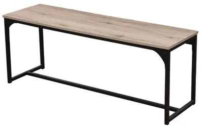 Image de Banc en bois et métal "Loft" - Noir - L 120 x H 46 x P 35 cm