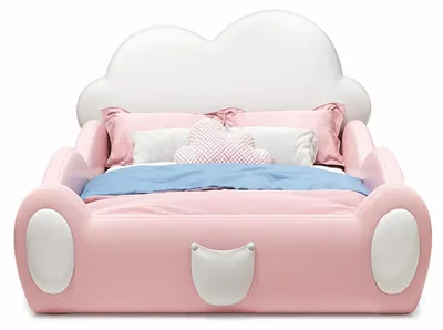Immagine prodotto di Letto per bambini Rosa con sponde laterali, forma a nuvola, multifunzionale