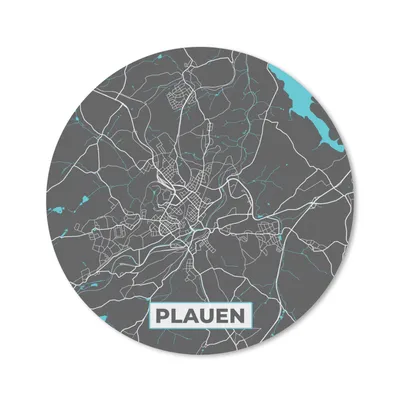Produktbild von MuchoWow® Mauspad Mousepad Deutschland - Blau - Plauen - Stadtplan - Karte 20x20 cm - Mousepads - Maus Mat - Pad - Mausunterlage - Schreibtischmatte