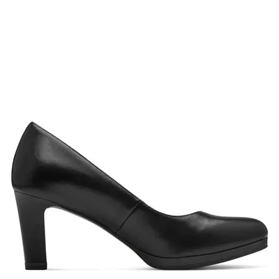 Produktbild von Tamaris Damen Pumps Blockabsatz klassisch Holzoptik Leder 1-22433-41, Größe:42 EU, Farbe:Schwarz