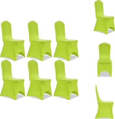 Obrázok produktu pre vidaXL Stretch poťah na stoličky 6 ks zelený - Poťahy