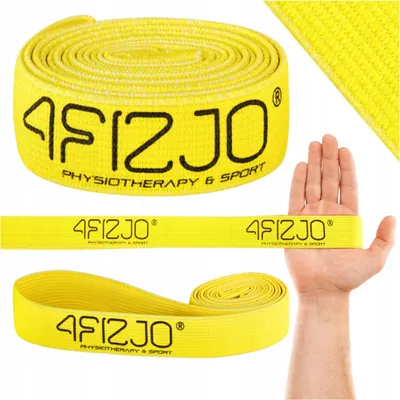 Produktbild von 4FIZJO Material Fitnessband, 210x3,5x0,2 cm, Widerstand 27-35 kg, Gelb