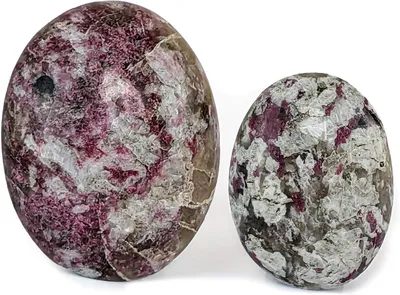 Imagen del producto de Conjunto de piedras de masaje de piedra natural, 2 unidades, turmalina rosa, para bienestar y meditación