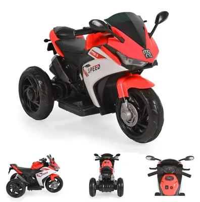 Produktbild von Moni Kinder Elektromotorrad Hurricane drei Räder, Musikfunktion, Rückwärtsgang rot