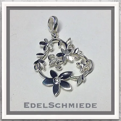 Produktbild von floraler Kettenanhänger in 925 Silber m Zirkonia