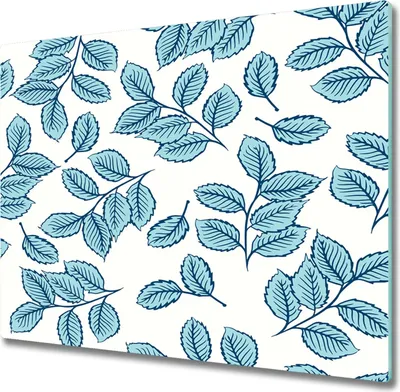 Produktbild von Glas Herdabdeckplatte 60x52 cm Spritzschutz Glasabdeckplatte Schneidebrett Blätter