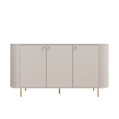 Produktbild von Kommode OVARO II 165 cm mit 4 Türen – Modernes Sideboard mit viel Stauraum für Wohnzimmer, Esszimmer und Flur – Beige