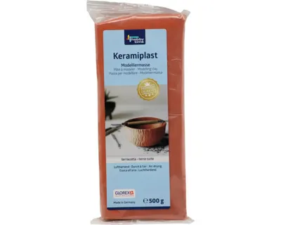 Produktbild von Keramiplast Modelliermasse gebrauchsfertig lufthärtend hohe Standfestigkeit terracotta 500 g